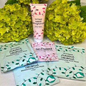 Sweet and Shimmer Lotion. Eye & Foot Mask Set (X5)